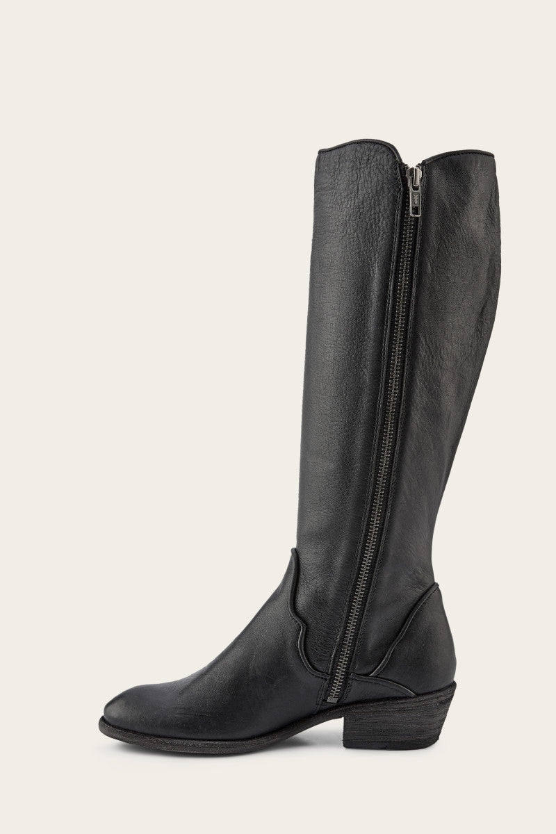 Premium Carson Piping Tall Wide Calf Boots - Pre-Owned & Authentic | Perfect for Winter Fashion, Office Wear & Outdoor Activities