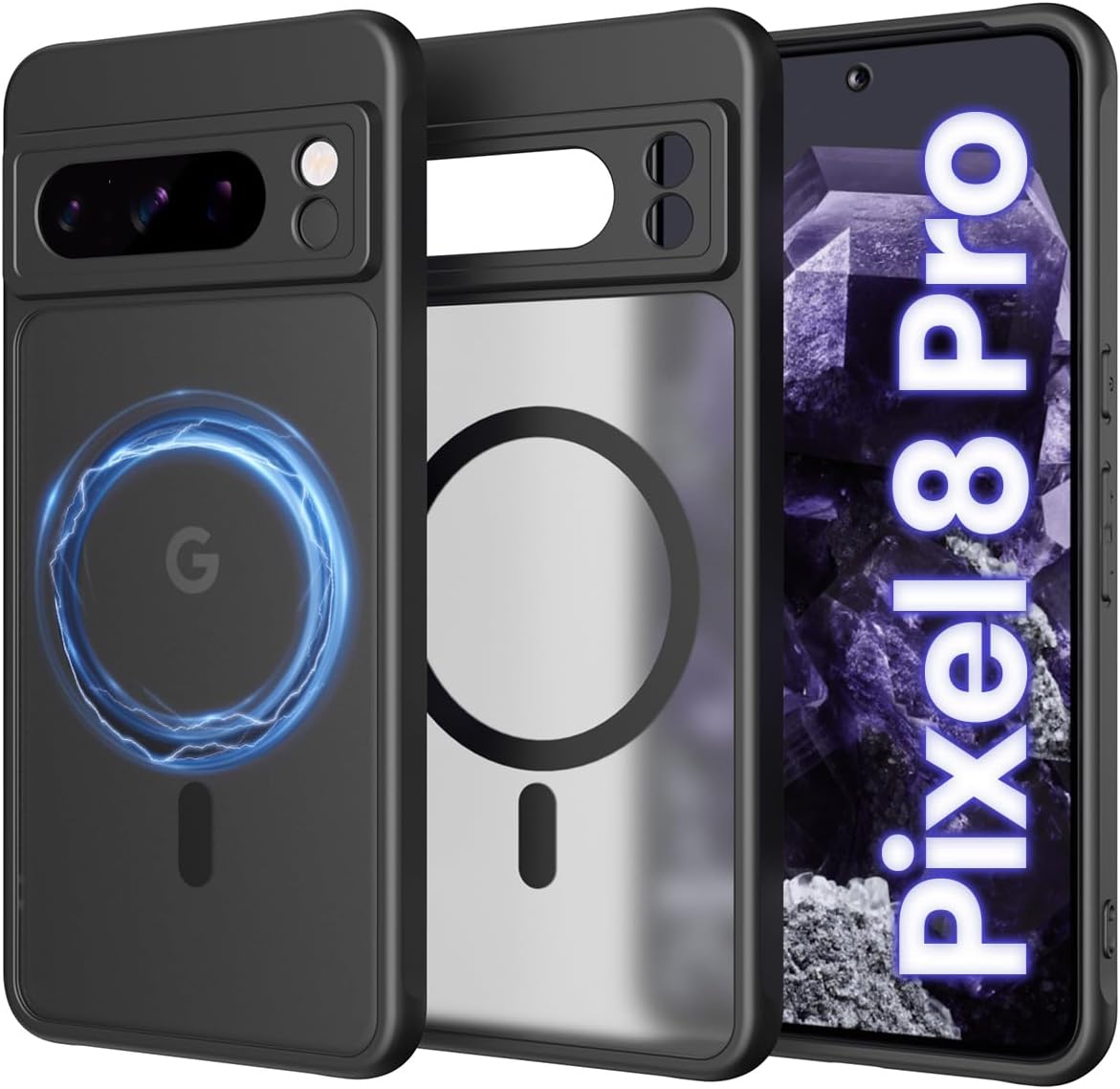 Google Pixel 8 Pro Case - Matte Black Slim Fit Protective Cover | Shockproof & Scratch Resistant | Perfect for Work, Travel & Everyday Use