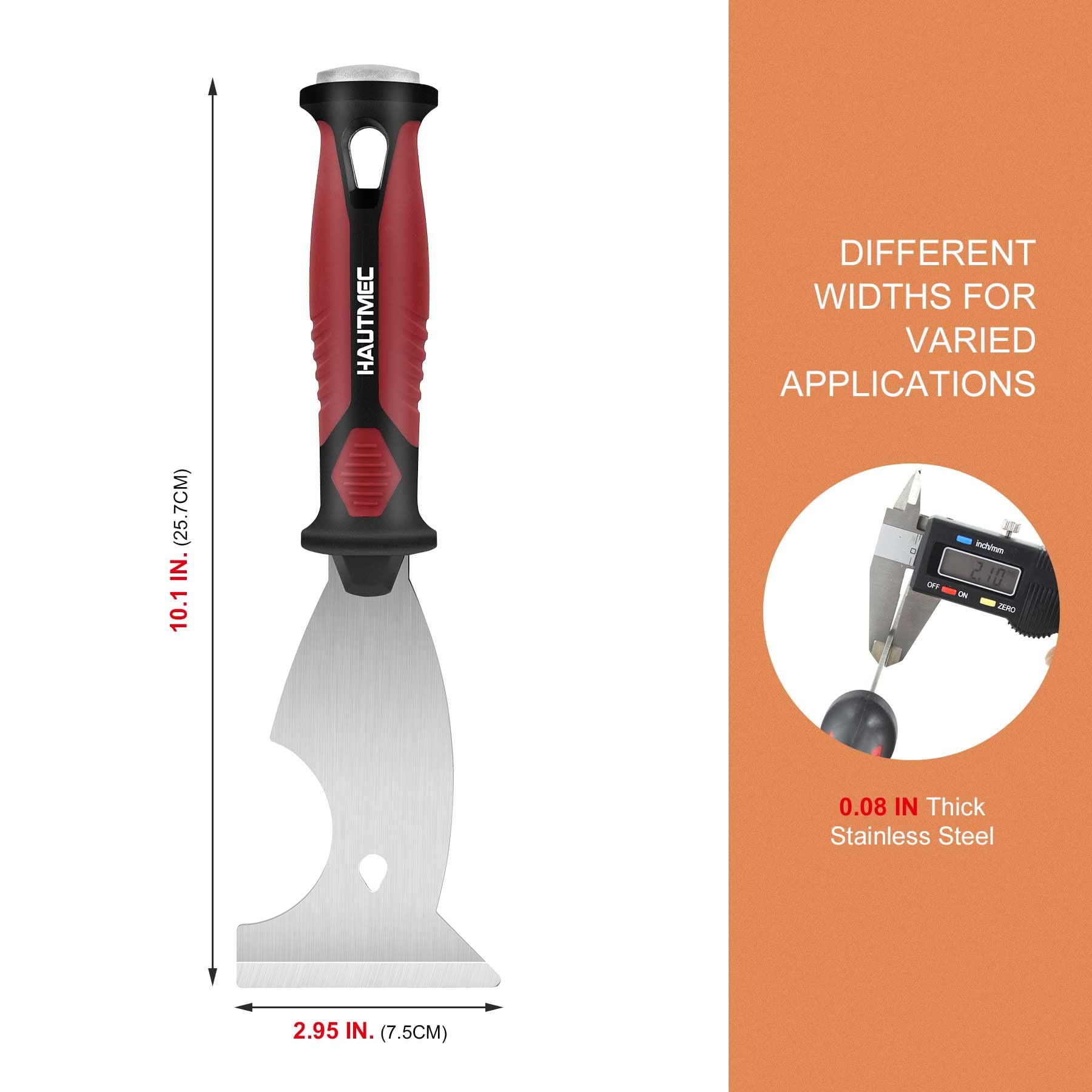 HAUTMEC 8-in-1 Multi-Purpose Putty Knife Scraper Tool - 3