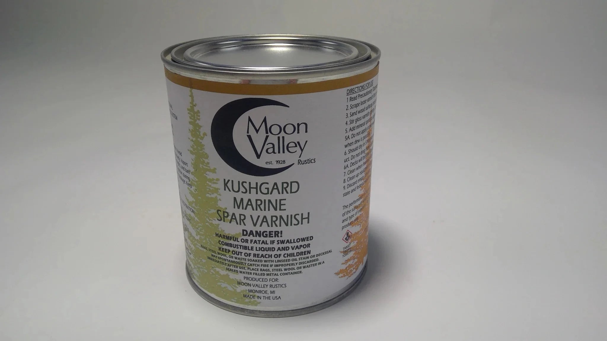 Moon Valley Spar Varnish & Amber Oil Stain - 1 Quart & Case (4 Quarts) for Wood Protection & Waterproofing - Perfect for Outdoor Furniture, Decks & Boats