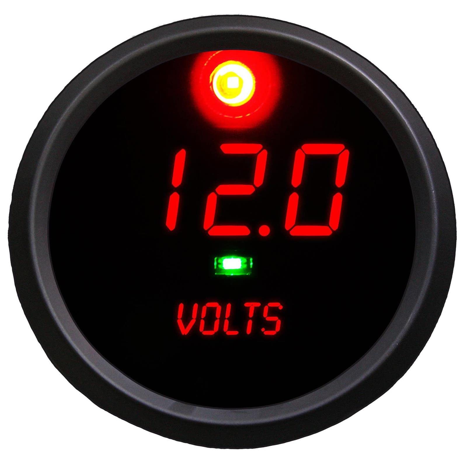12V 24V LED Digital Voltmeter with Programmable Alarms - 2.625