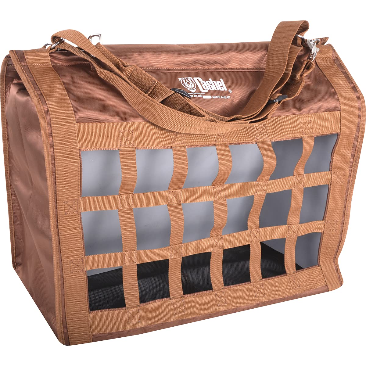 Cashel Slow Feed Top Load Hay Bag - 24.5 Inch Brown Horse Hay Net for Grazing Control & Digestive Health | Perfect for Stalls, Trailers & Pasture Use
