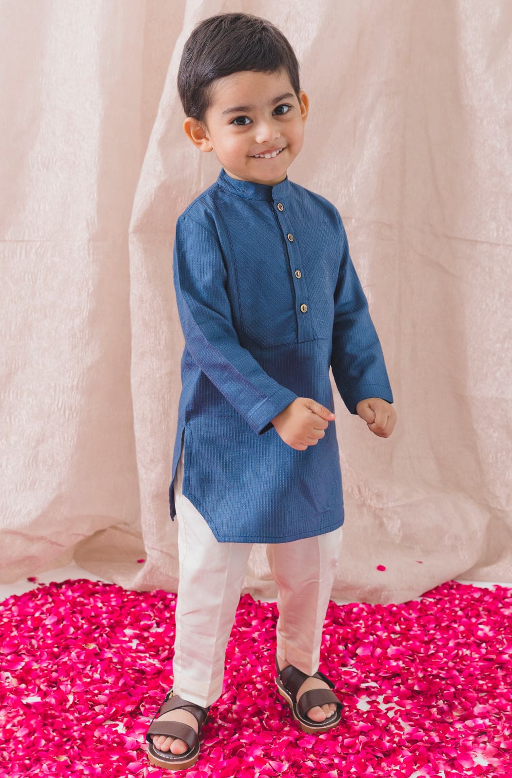 Pre Order: Classic Cool Boys Kurta Set in Blue - Perfect for Festivals, Weddings & Special Occasions