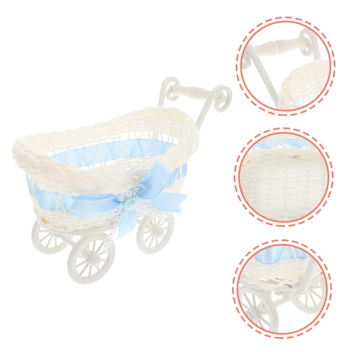 SECFOU 2-Pack Woven Storage Baskets - Natural Party Wedding Decoration, Baby Doll Organizer, Home Decor Basket Bowl | Perfect for Gift Wrapping, Nursery Storage & Rustic Home Decor