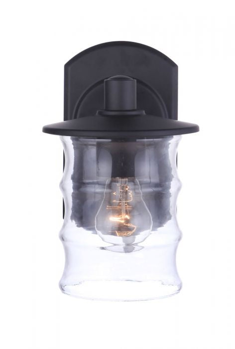 Canon One Light Outdoor Wall Mount Fixture - Midnight Black - Weatherproof Exterior Sconce for Porch, Patio, Garage & Garden Lighting