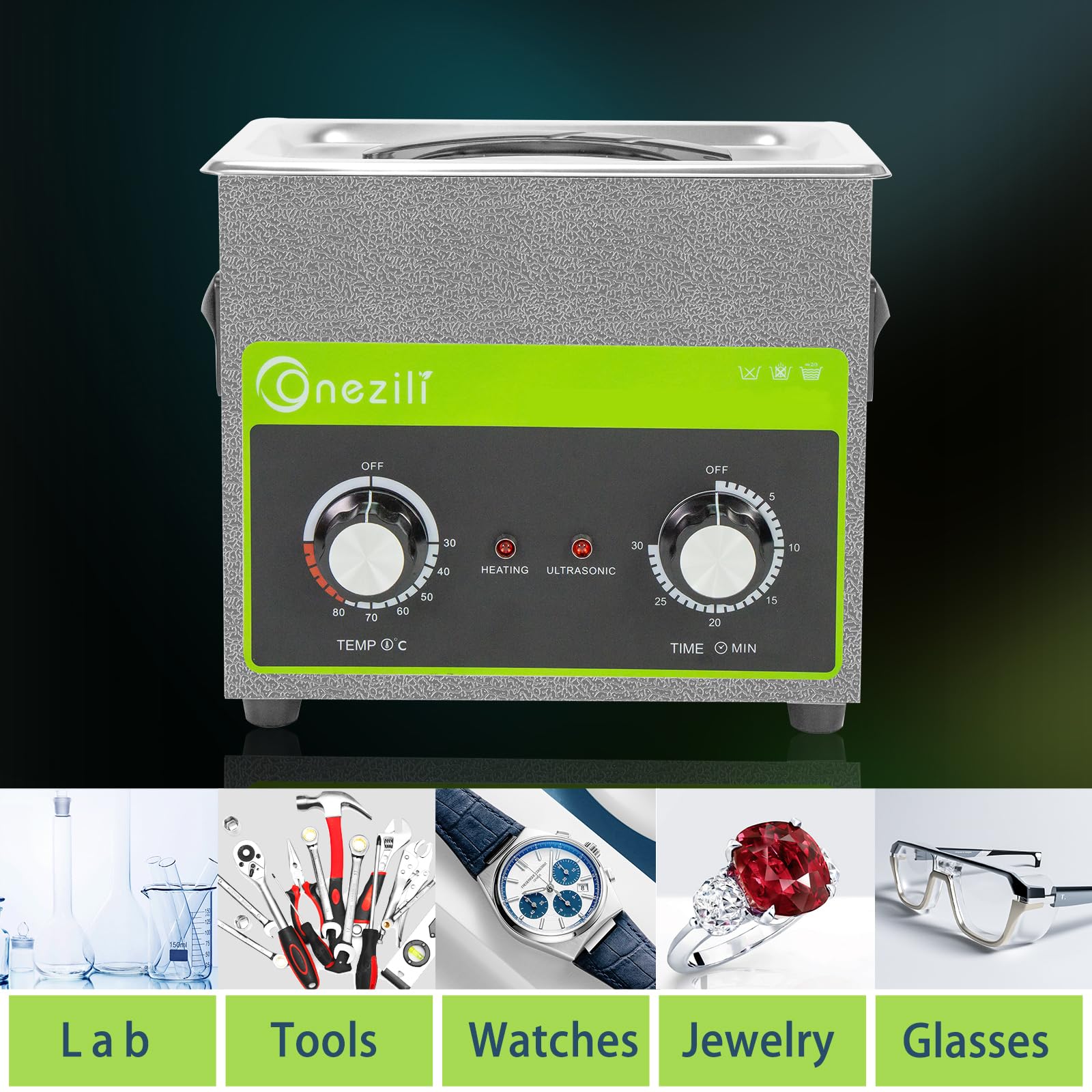 ONEZILI 3L Ultrasonic Cleaner with Industrial Transducers - 120W Timer Ultrasound Cleaning Machine for Jewelry, Glasses, Watches & Small Parts | Perfect for Home, Lab & Jewelry Store Use