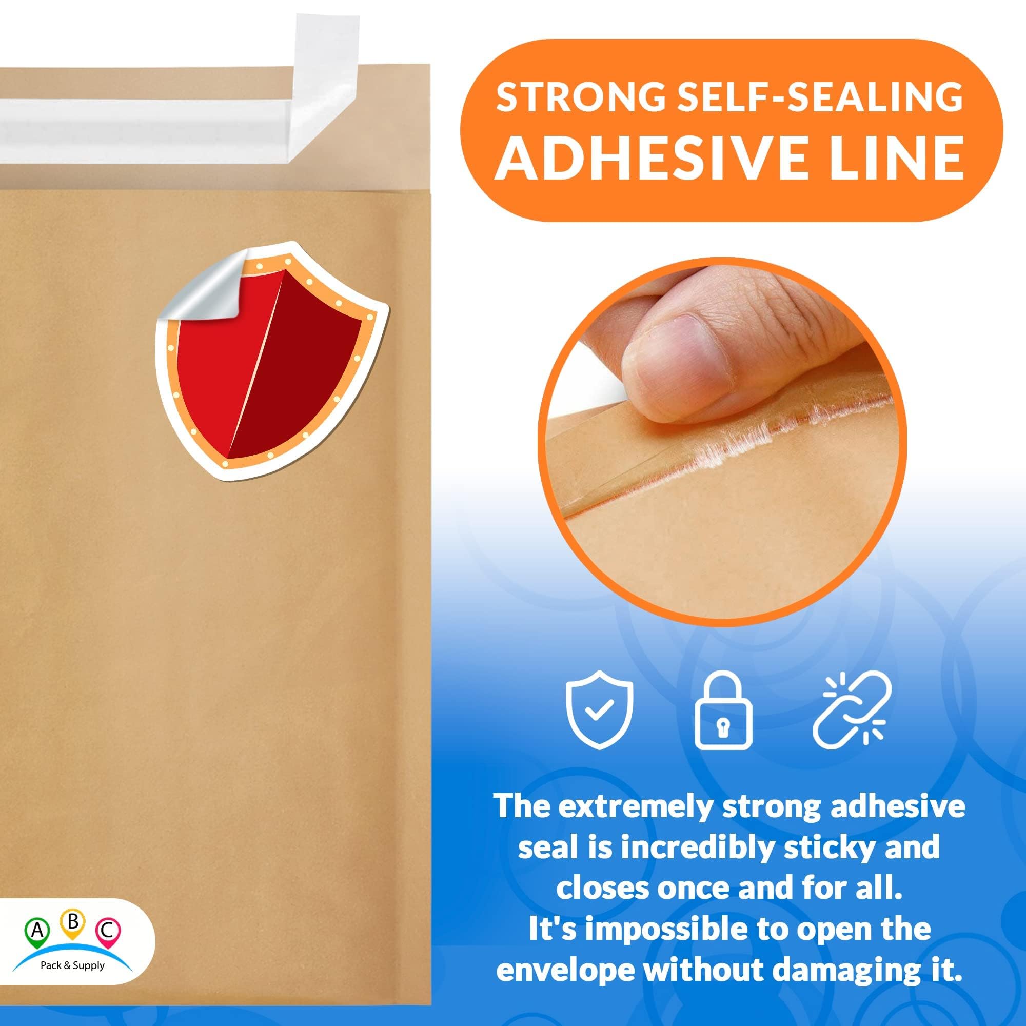 ABC Brown Kraft Bubble Mailer Envelopes 9.5x13 Inch - 200 Pack Padded Shipping Mailers, Water-Resistant Protective Packaging for Jewelry, Cosmetics, Small Business & Ecommerce Shipping - Perfect for Amazon, eBay, Etsy Sellers
