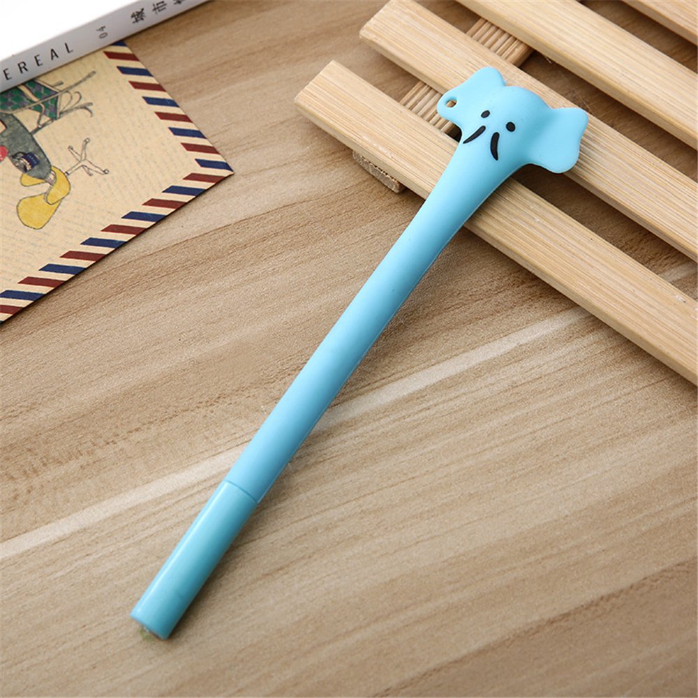 Cute Kawaii Cartoon Elephant Gel Ink Pens - 6 Pack Colorful Novelty Pens for Kids, Girls School & Office Supplies - Fun Writing Tools for Homework, Notes, Journaling & Gifts