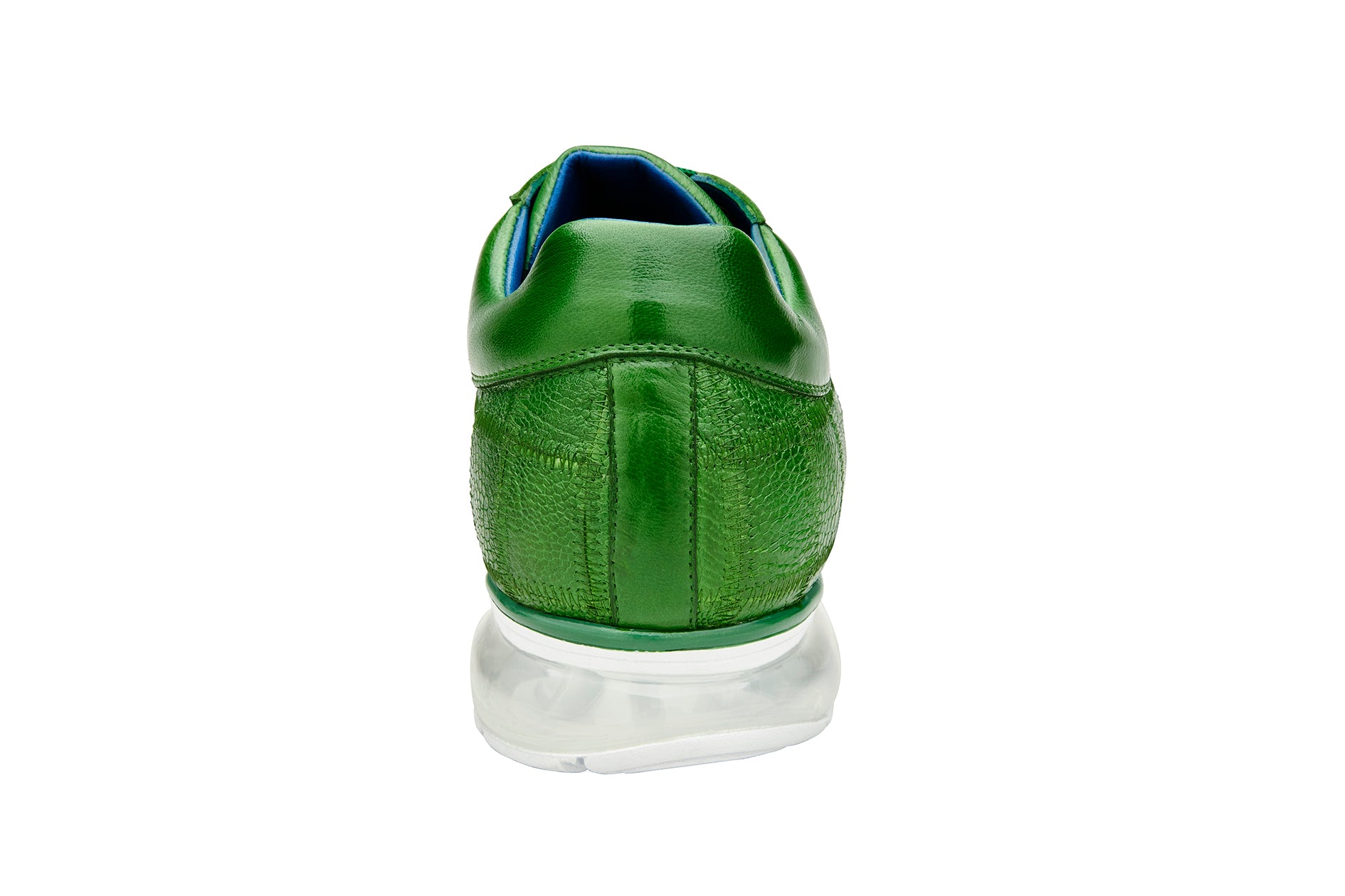 Belvedere Magnus Genuine Ostrich Leather Patchwork Sneakers - Emerald Green E21 | Luxury Casual Shoes for Men | Perfect for Business Casual, Date Night & Special Occasions