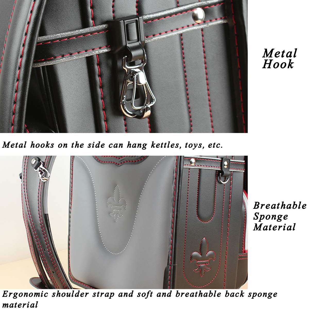 Japanese Randoseru Backpack - Waterproof PU Leather Automatic School Bag for Kids & Teens | Durable & Stylish for Daily Commute, School, and Travel