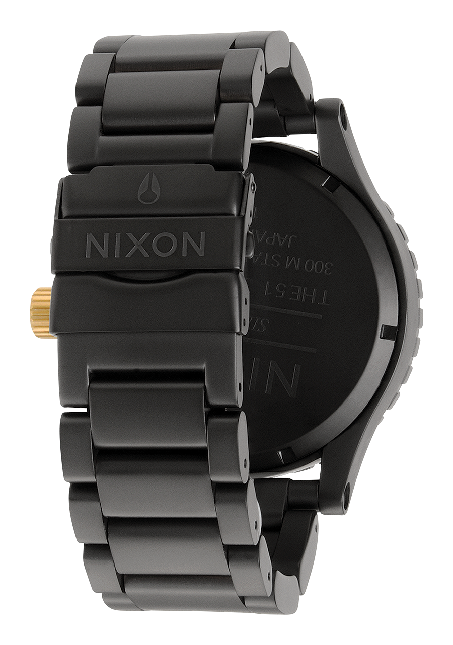 51 30 Chrono Matte Black Gold Watch - Stylish Men's Chronograph for Business, Casual & Sports Wear