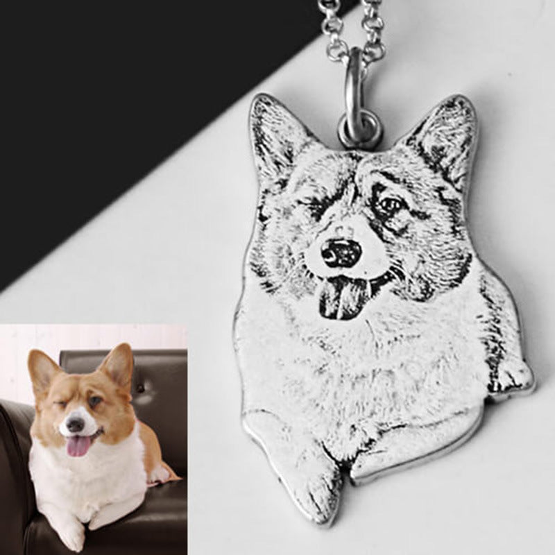 Custom Engraved Pet Cat Memorial Necklace - Personalized Photo Pendant for Beloved Cats | LS462 | Perfect for Pet Loss Remembrance, Grieving Gifts & Keepsakes