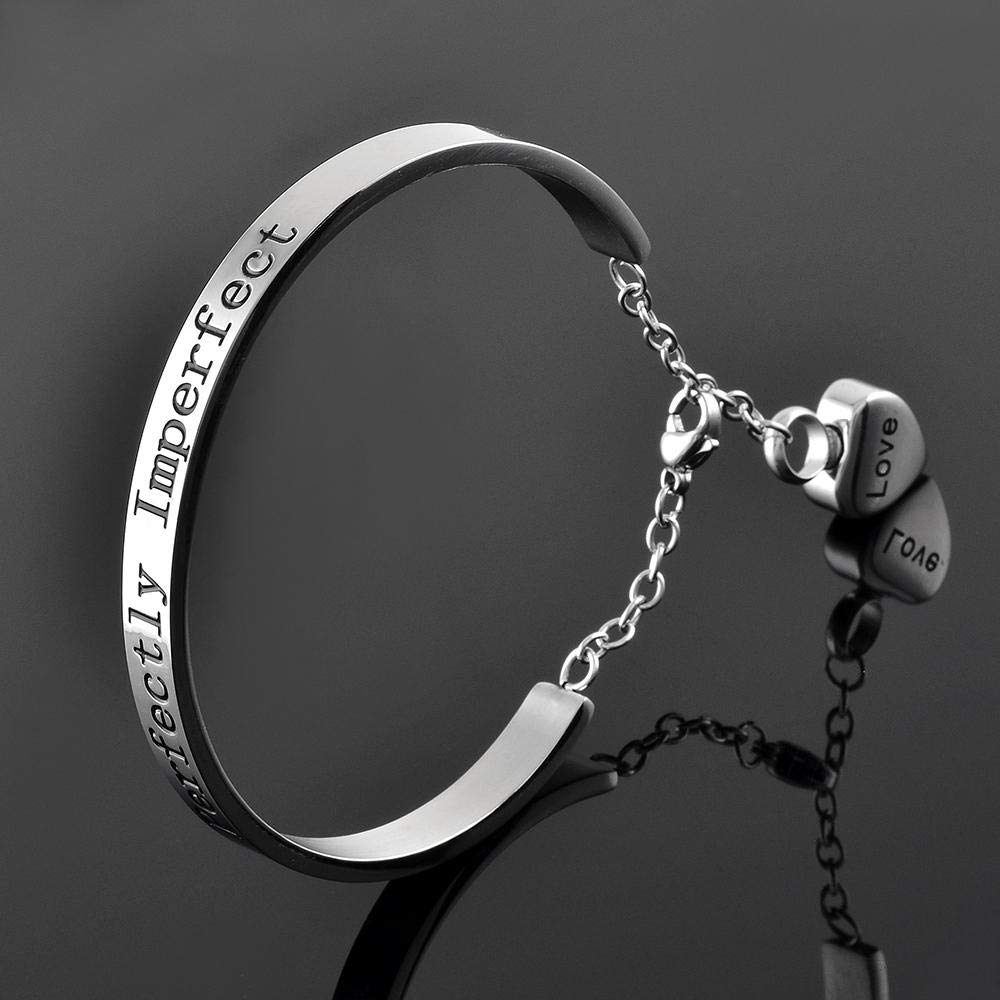 Elegant Stainless Steel Cremation Urn Bracelet for Women - Heart Charm Pendant Ashes Keepsake Bangle, Memorial Jewelry for Loved Ones (10pcs) - Perfect for Remembrance, Gifts & Special Occasions