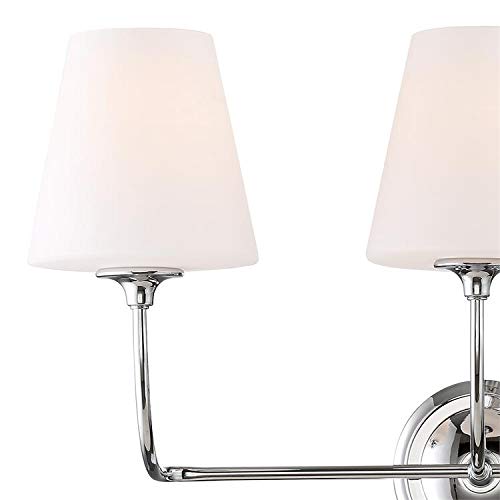 Crystorama Libby Langdon Sylvan 3-Light Polished Chrome Bathroom Vanity Light Fixture - Perfect for Modern Bathroom, Powder Room, and Dressing Area Lighting