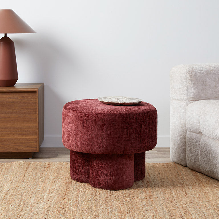 Ezra Chunky Leg Ottoman in Shiraz - Stylish Footrest & Extra Seating for Living Room, Bedroom, or Office