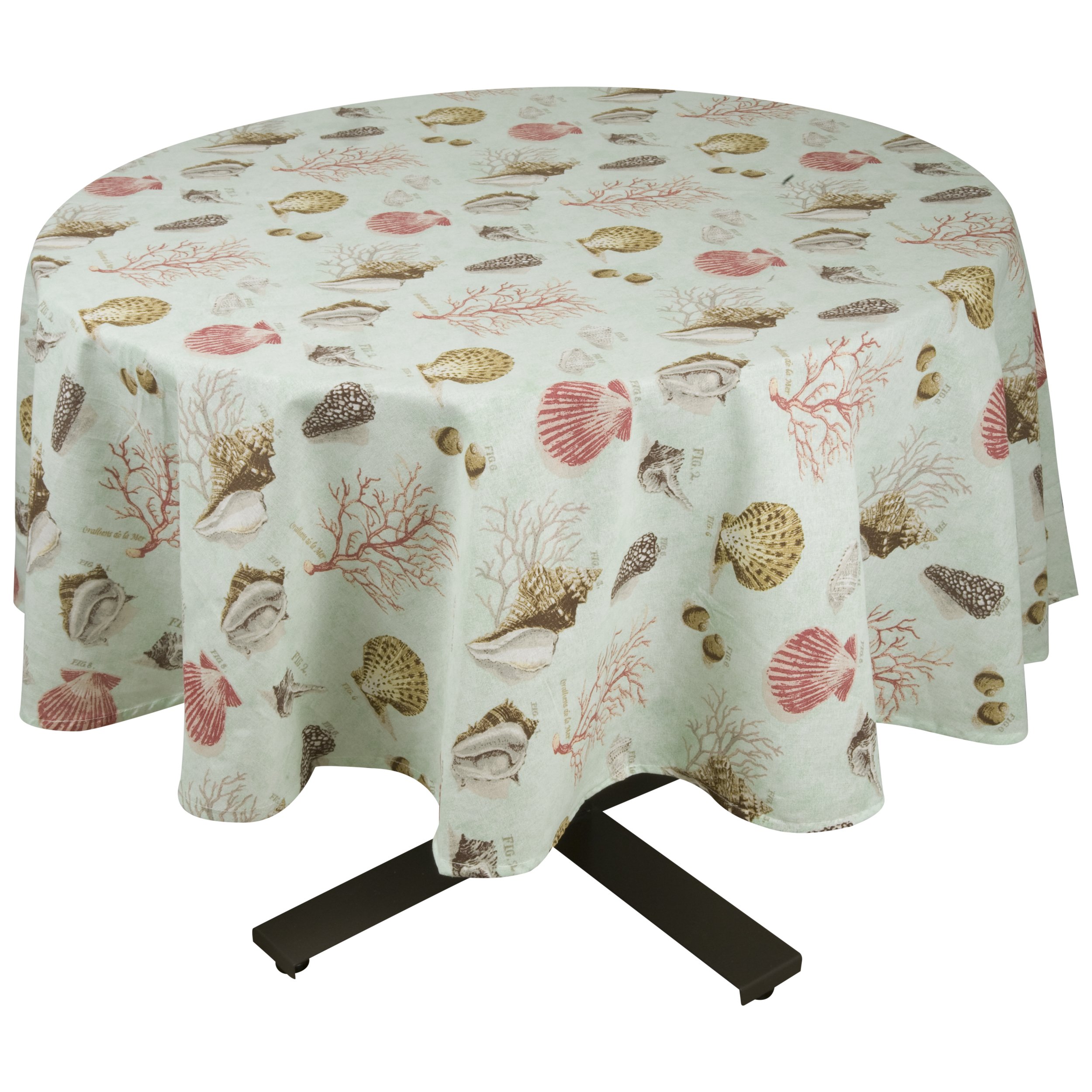 Premium Raymond Waites Aqua Sealife Round Tablecloth - 70 Inch Diameter High-Quality Table Linen for Dining, Parties & Home Decor
