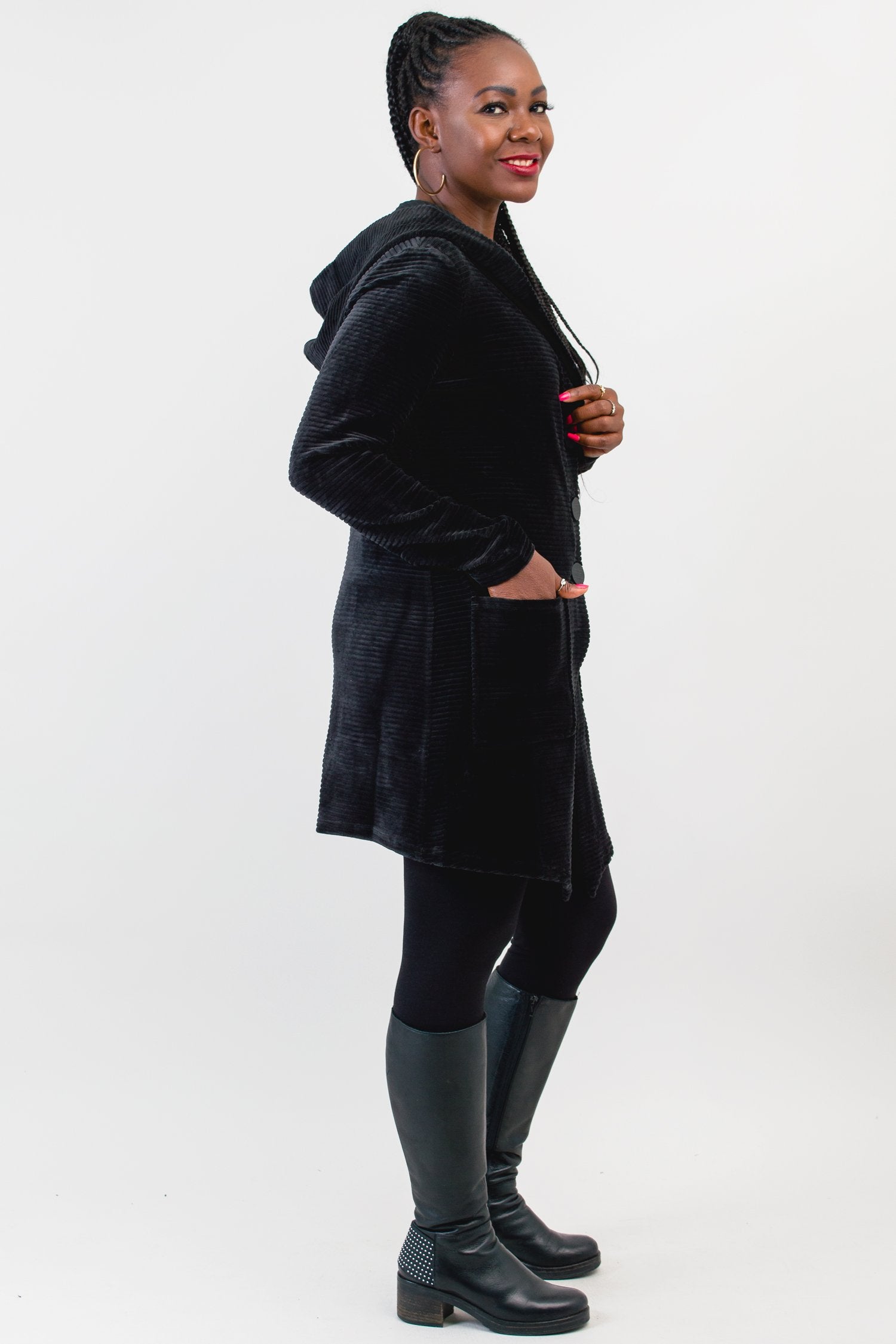 Doreen Jacket for Women - Soft Bamboo Cotton Blend, Black - Lightweight Comfort for Travel, Work & Everyday Wear