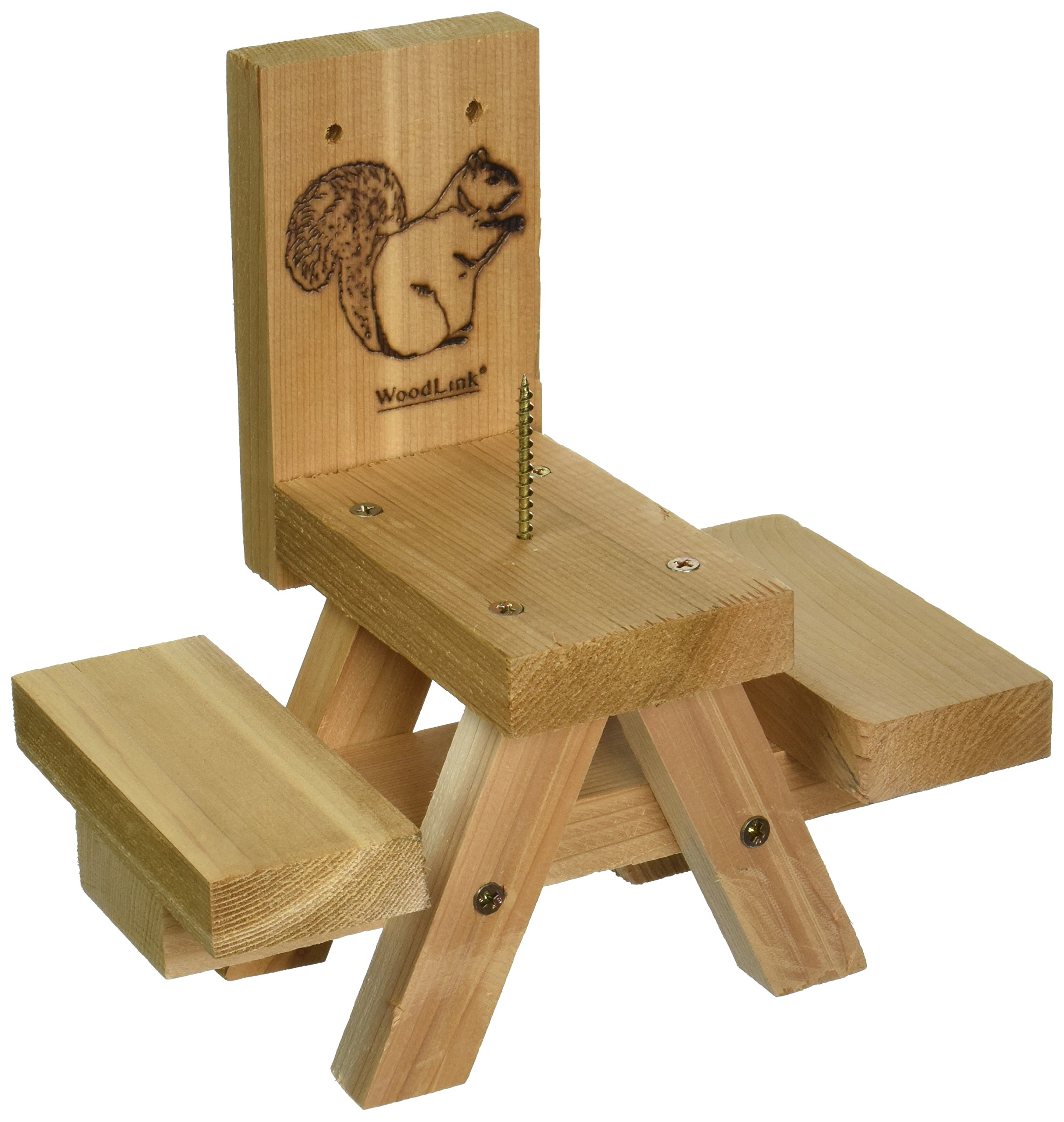 Woodlink Squirrel Feeder for Outdoor Picnic Tables - Durable & Weatherproof Squirrel Food Dispenser - Perfect for Backyards, Parks, and Camping Trips