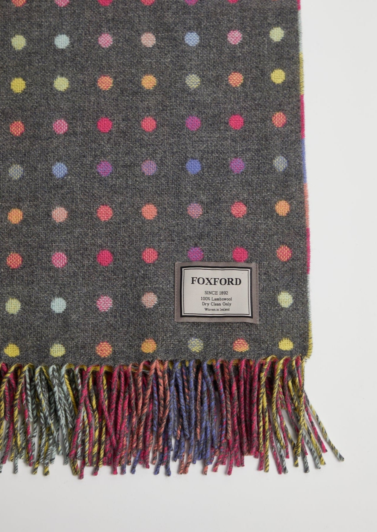 Foxford Grey Rainbow Throw Blanket - Soft Cozy Plush Fleece Blanket for Bed, Couch & Travel - Warm Lightweight Throw for Adults & Kids - Perfect for Gifts, Home Decor & Relaxation