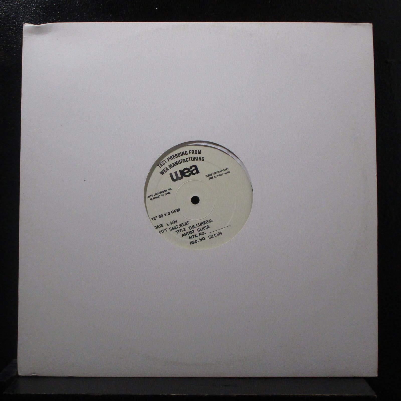 Clipse - The Funeral LP Vinyl Record | Hip-Hop Album | Perfect for Music Collectors & Vinyl Enthusiasts | Great for Home Listening & Gifts
