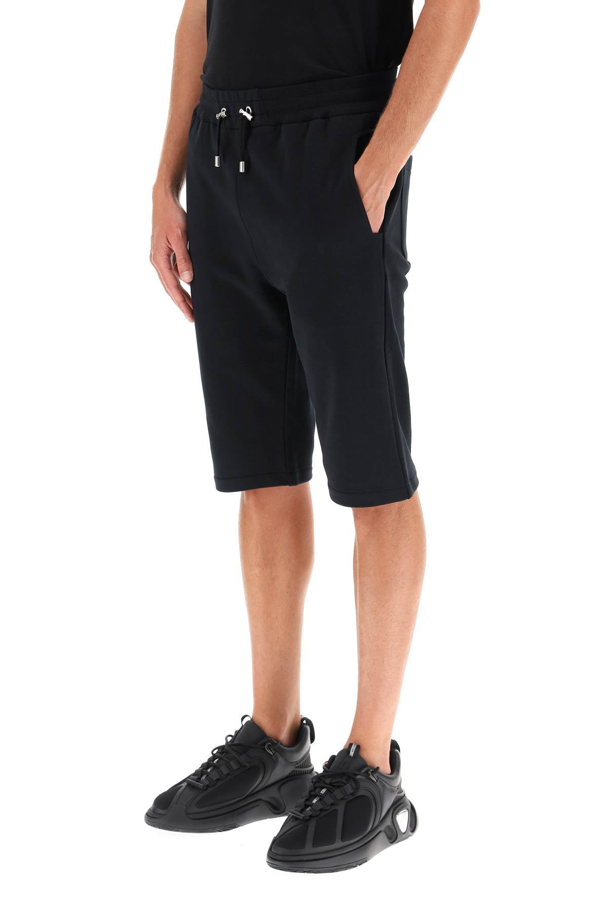 Balmain Logo Flocked Sweatshorts for Men - Comfortable Lounge & Gym Shorts for Casual Wear and Workouts