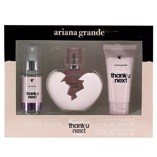 Ariana Grande Thank You Next 3-Piece Perfume Gift Set for Women - Floral Fruity Fragrance, Perfect for Birthdays, Anniversaries & Special Occasions
