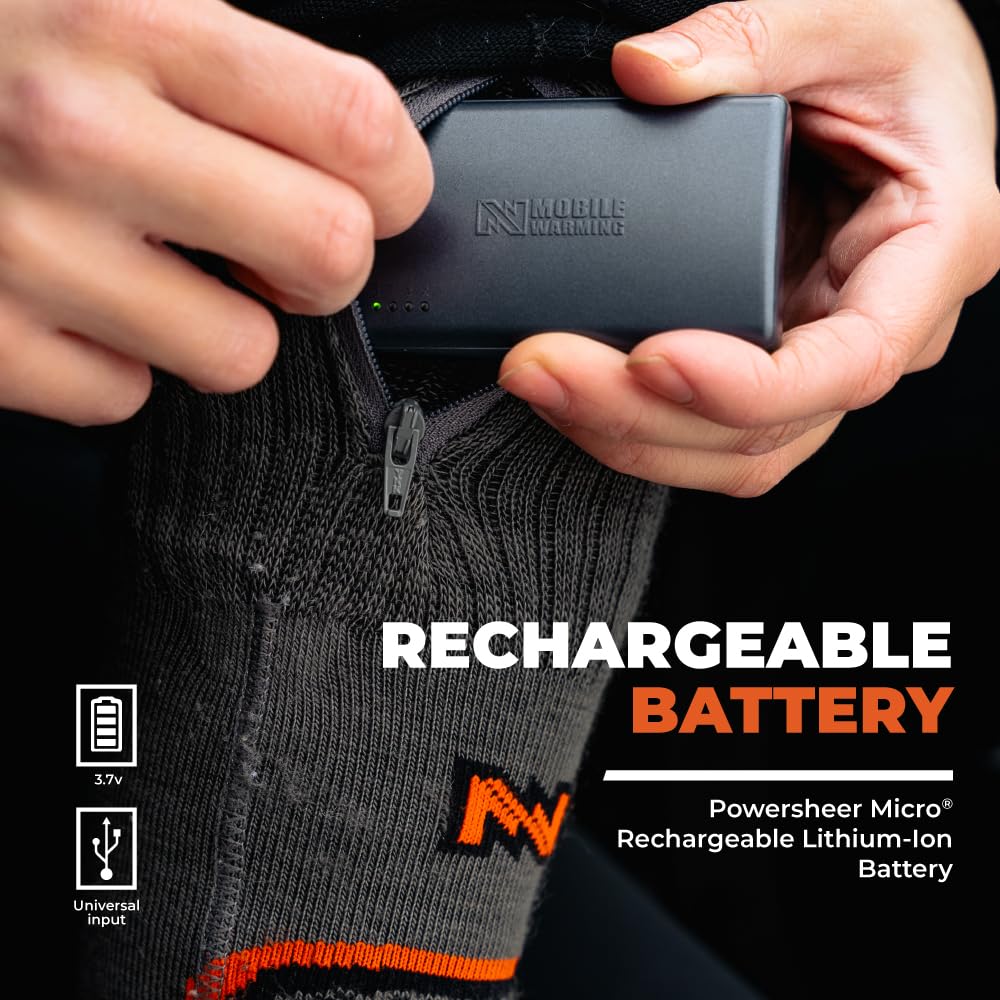 Fieldsheer Unisex Heated Socks with 11-Hour Battery Life, Bluetooth App Control & Arch Support - Winter Warm Wool Socks for Men & Women - Perfect for Skiing, Hiking & Cold Weather Outdoor Activities