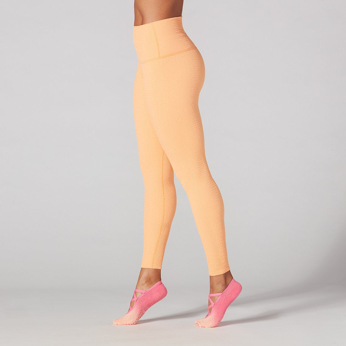 Tavi Noir Seersucker High Waisted 7/8 Leggings for Women - Comfortable Workout & Yoga Pants for Running, Gym & Lounge Wear