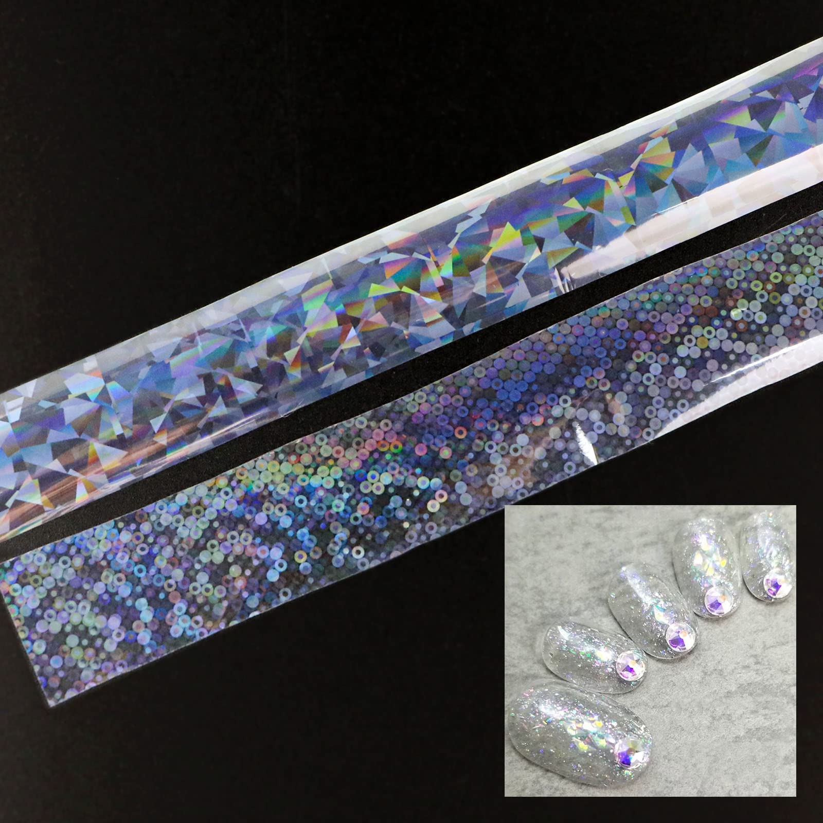 10 Rolls White Pearl Holographic Nail Foil Stickers for Nail Art Decoration - DIY Salon Glitter Transfer Foils for Professional & Home Manicure - Perfect for Parties, Weddings, and Special Occasions