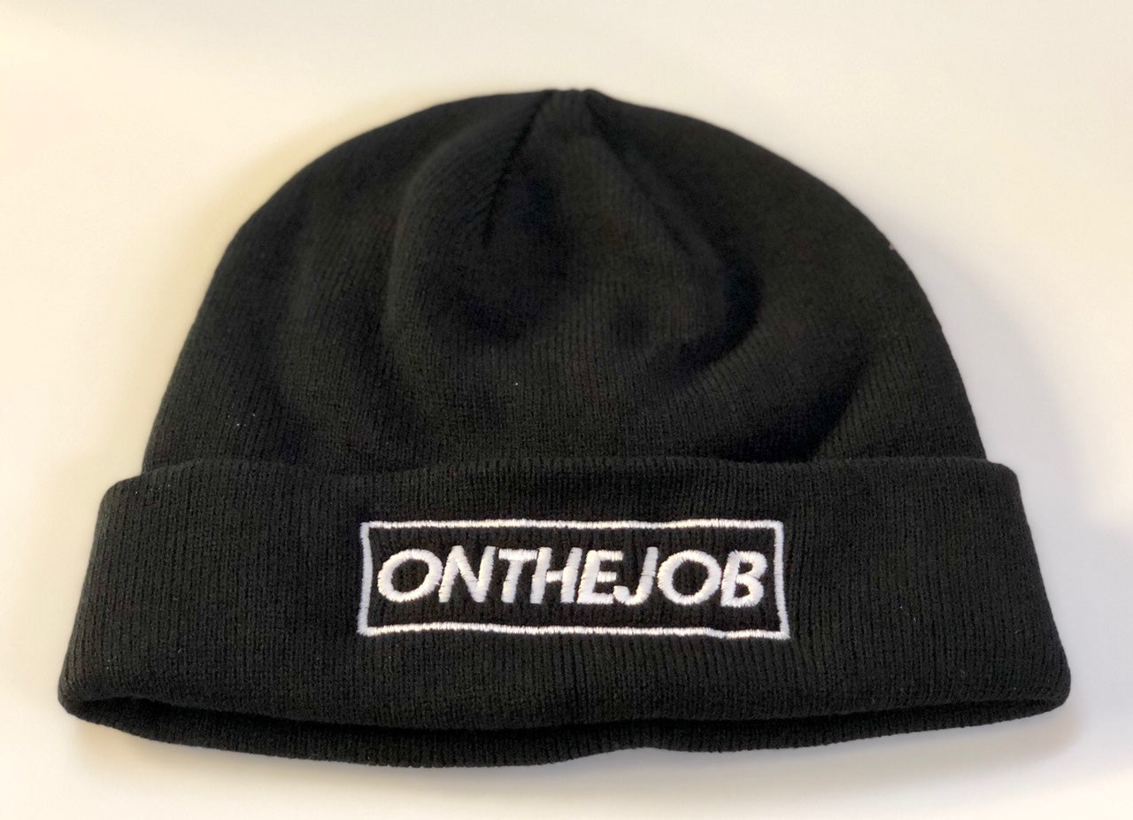 ON THE JOB Beanie Hat - Warm Winter Knit Cap for Men & Women - Soft Stretchable Unisex Skull Cap - Perfect for Outdoor Work, Hiking, and Cold Weather Activities