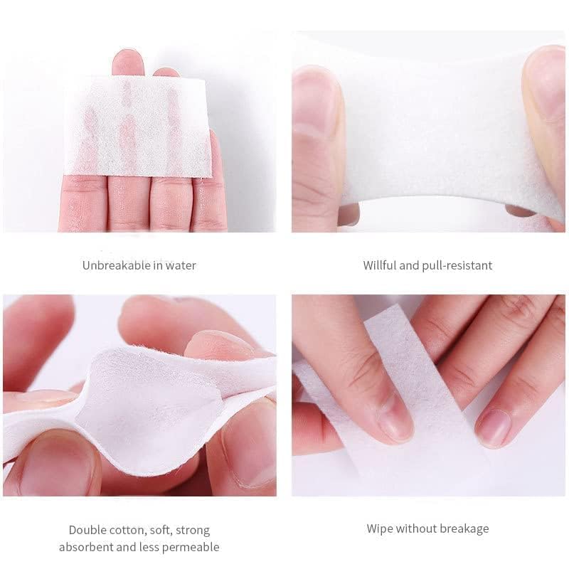 1000 Pcs Sminakh Lint-Free Nail Wipes - Premium Cotton Pads for Gel Nail Polish Removal, Eyelash Extension Glue Cleaning & Nail Care | Gentle, Absorbent & Non-Irritating for Salon & Home Manicure Use