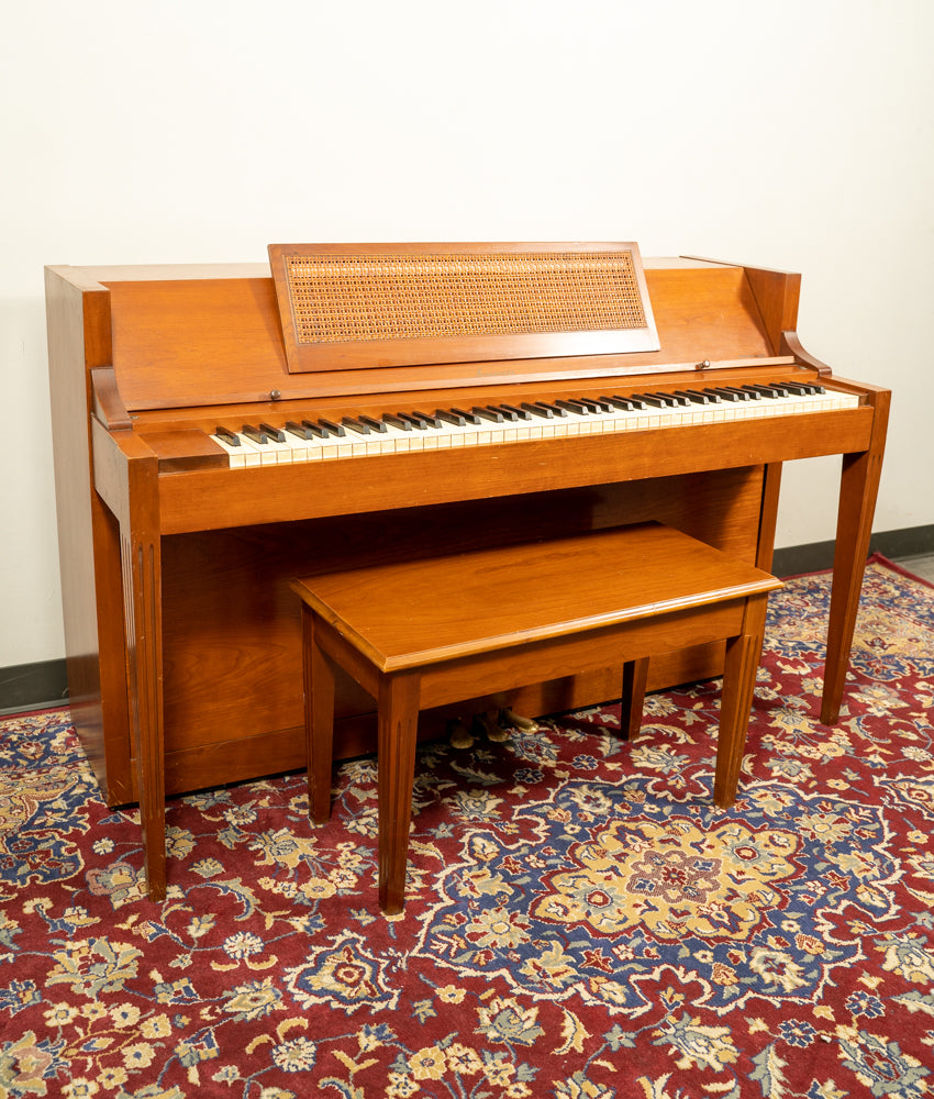 Acrosonic by Baldwin Spinet Piano in Satin Oak Finish | Serial Number 670826 | Perfect for Home, Studio & Small Venue Performances