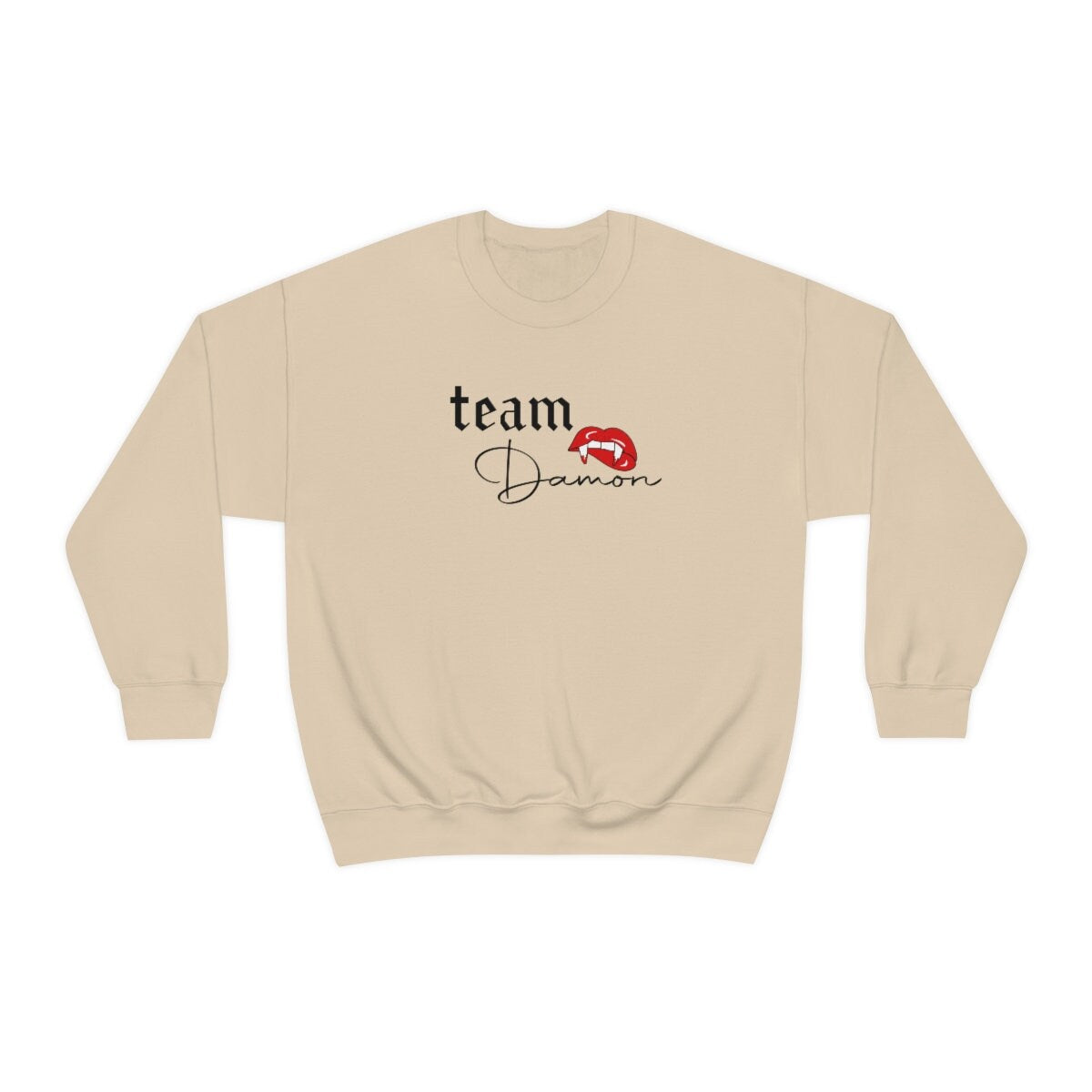 Team Damon Sweatshirt | The Vampire Diaries TV Show Merch | Damon Salvatore Hoodie | Vampire Diaries Fan Gift | Cozy TVD Sweater for Women & Men | Perfect for Halloween, Cosplay & Fan Conventions