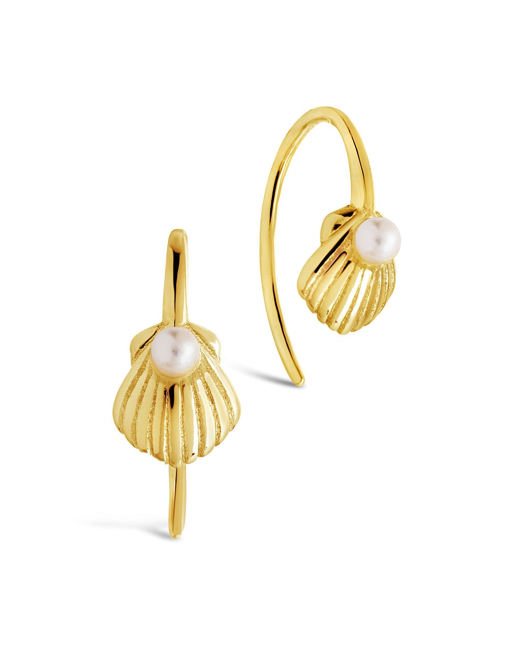 Marjorie Pearl Shell Threader Earrings – Dainty & Elegant Jewelry for Women | Perfect for Weddings, Parties & Everyday Wear