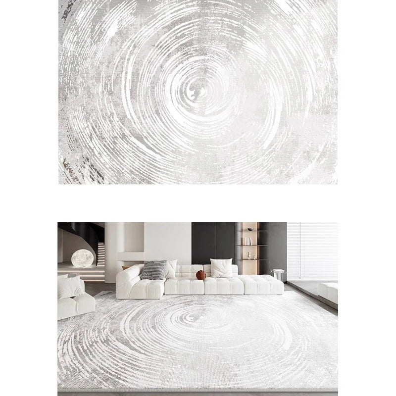 Chanel Velvet Abstract Geometric Waterproof Area Rug - Soft Non-Slip Living Room Carpet for Home Decor, Bedroom, Office