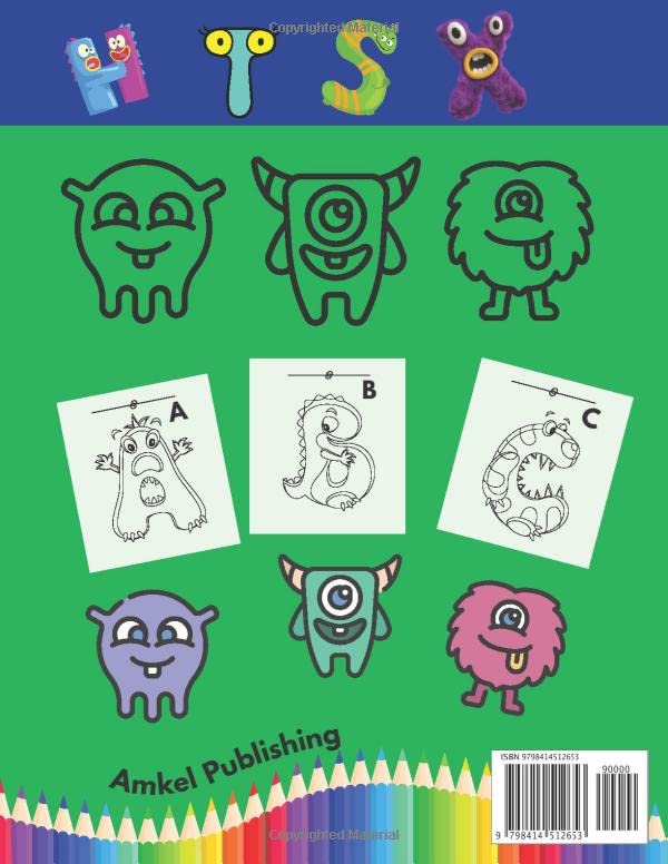Monster Alphabet and Number Coloring Book for Kids Ages 2-4 | Preschool Learning Activity Book with Fun ABC & 123 Coloring Pages - Perfect for Early Childhood Education & Homeschooling