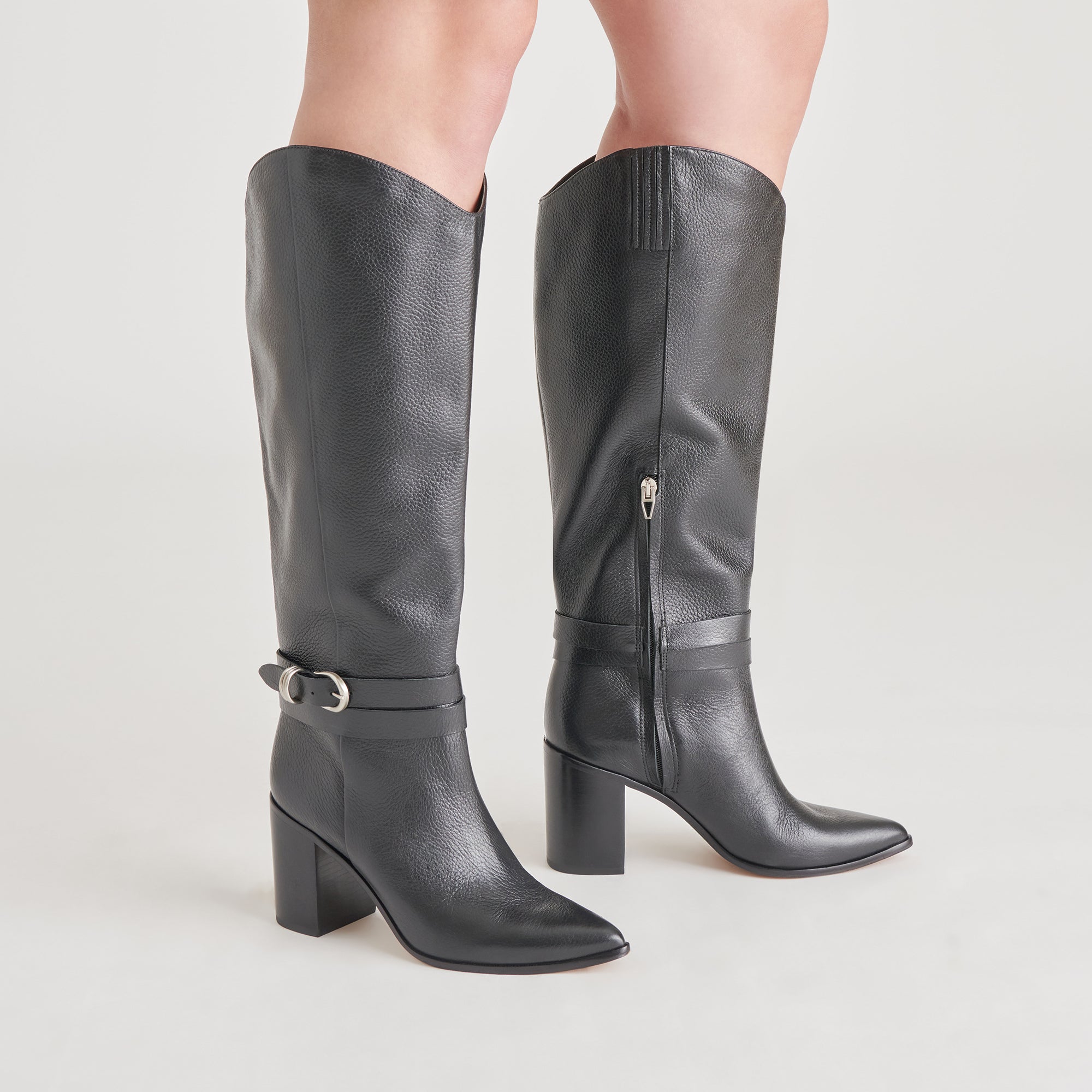 TYRONE Black Leather Boots for Men - Stylish & Durable Work Boots for Construction, Hiking & Outdoor Activities