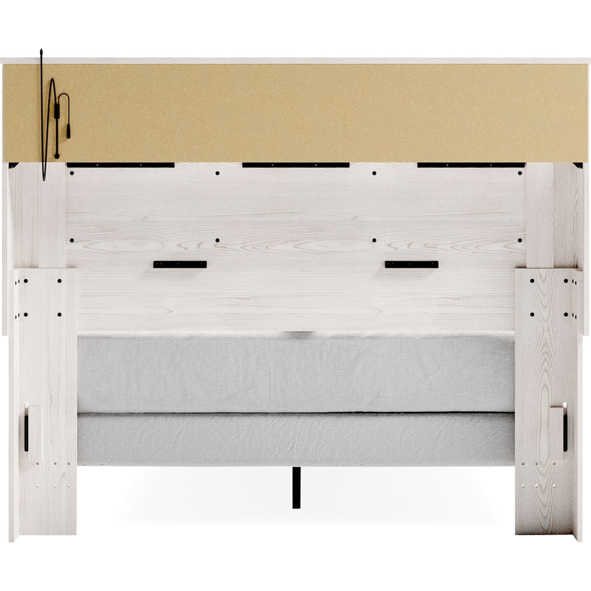 Altyra White Bookcase Bed with Storage - Modern Space-Saving Bed Frame for Small Apartments & Dorm Rooms