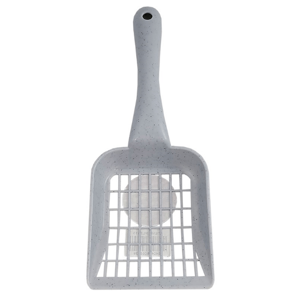 Premium Grey Cat Litter Scoop - Durable Stainless Steel with Ergonomic Handle for Easy Waste Removal | Perfect for Multi-Cat Homes & Large Litter Boxes