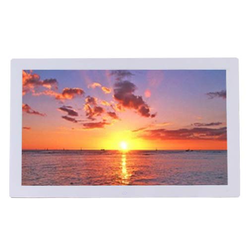 18.5 Inch Digital Photo Frame - HD LED LCD Screen 1366×768 Resolution, Video Player, Electronic Photo Album with Clock & Calendar - Perfect for Home, Office, and Advertising Displays (White)