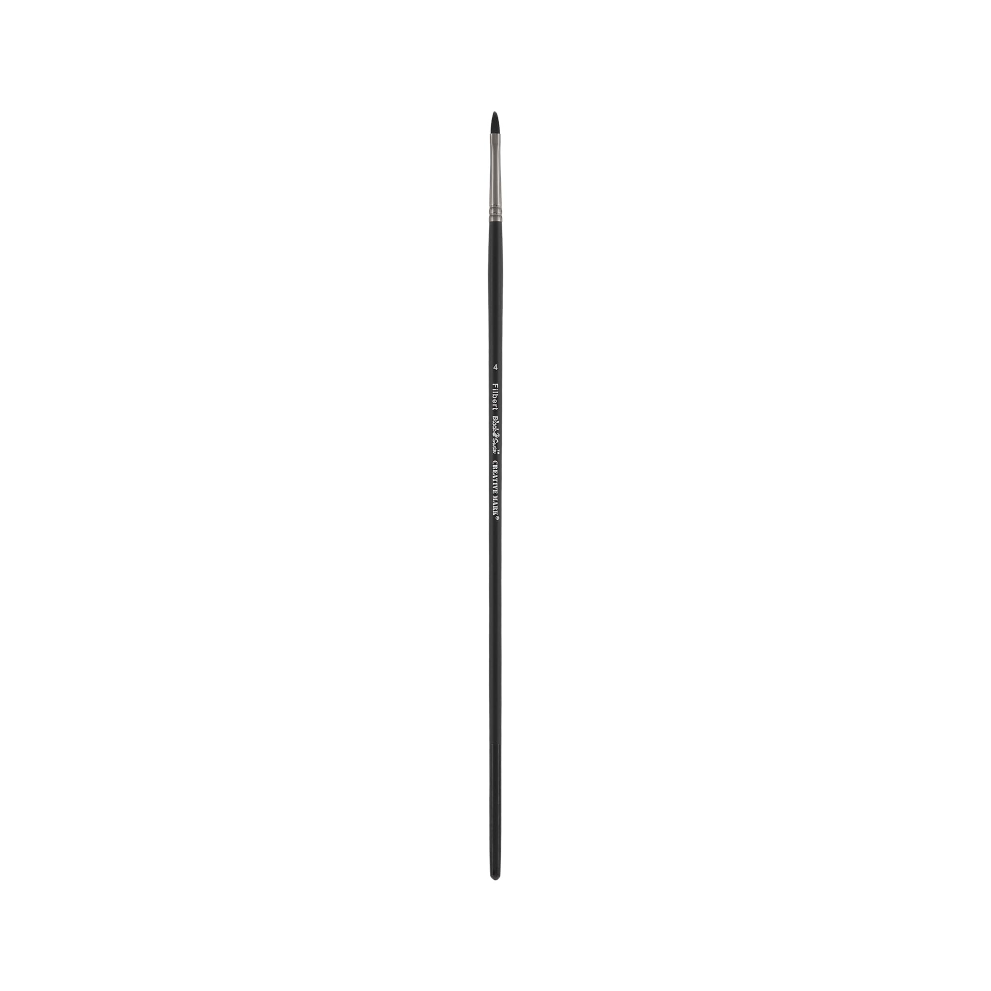 Black Swan Synthetic Red Sable Paint Brushes - Filbert Size #4 - Professional Artist Brushes for Oil, Acrylic & Heavy Body Media - Long Handle Design for All Skill Levels - Perfect for Canvas Painting, Portrait Art & Fine Detailing