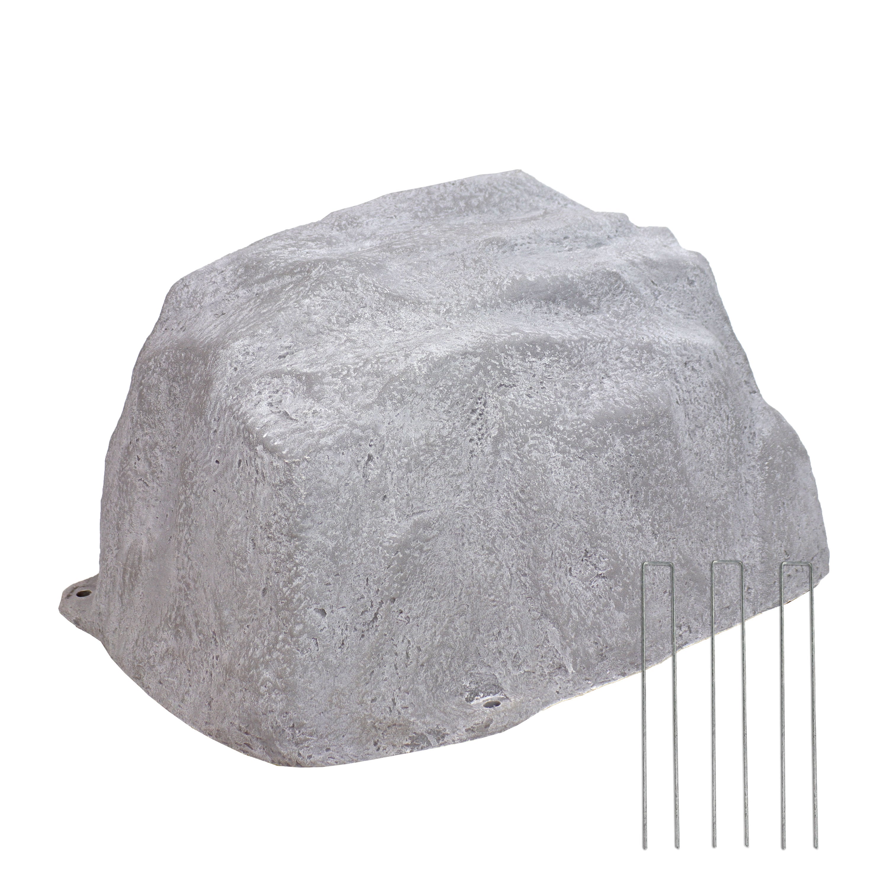 Sunnydaze Low Profile Artificial Landscape Rock Cover with Stakes - Durable Outdoor Decorative Rock for Yard, Garden & Pool Areas - Perfect for Hiding Utilities, Cables & Unsightly Objects