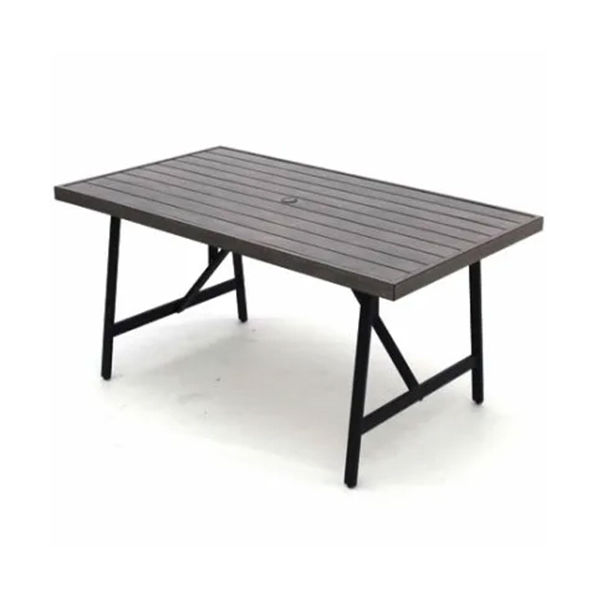 Norwalk 40 x 70 Inch Rectangular Outdoor Dining Table - All-Weather Aluminum Slat Top - Durable Patio Furniture for Backyard, Deck & Garden - Taupe Grey (Perfect for Outdoor Entertaining & Dining)