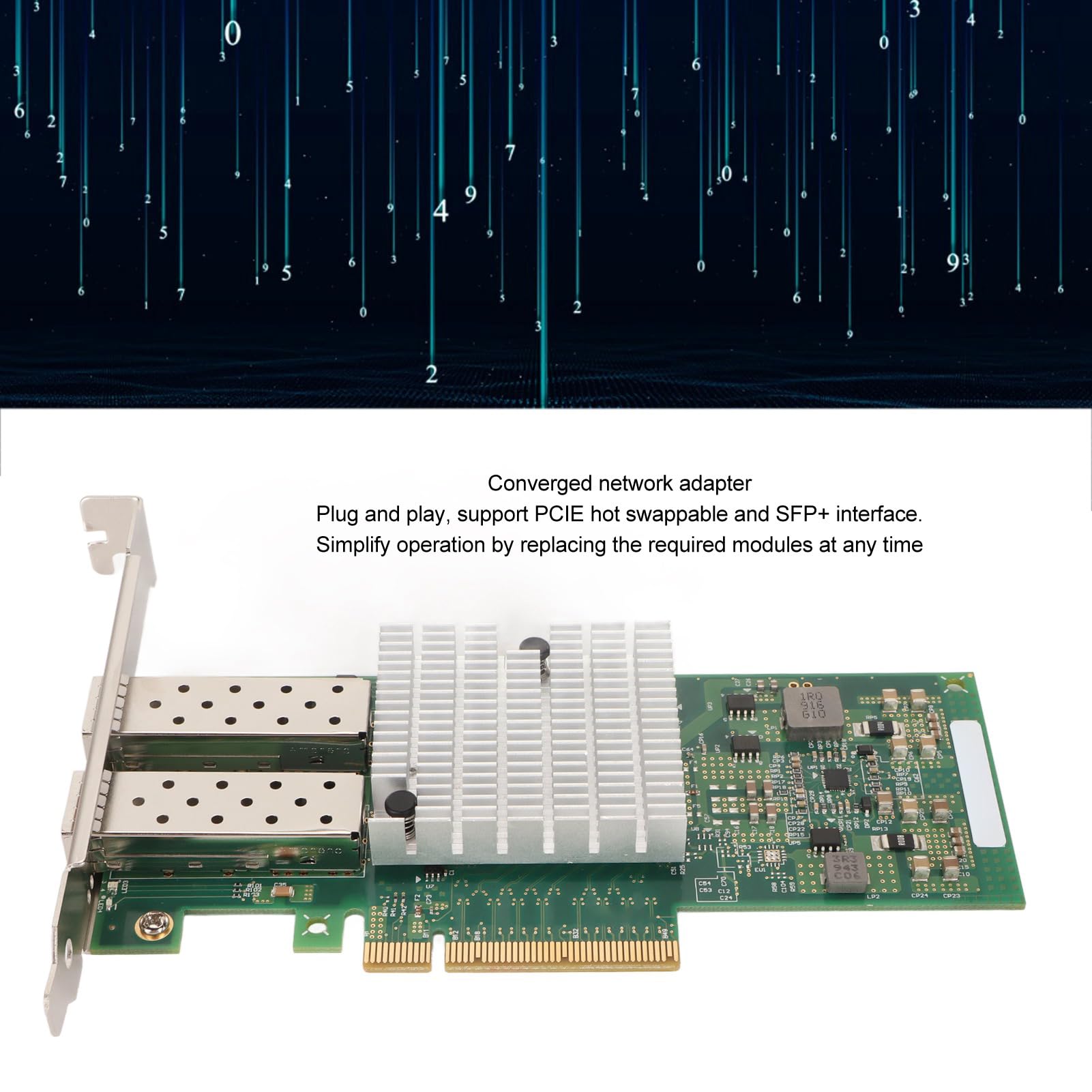 10Gb Ethernet NIC Network Card - Dual SFP Ports, 82599ES Controller, PCIe Hot Swappable for X520 DA2 E10G42BTDA | High-Speed Server & PC Network Adapter for Data Centers, Cloud Computing & Enterprise Networking