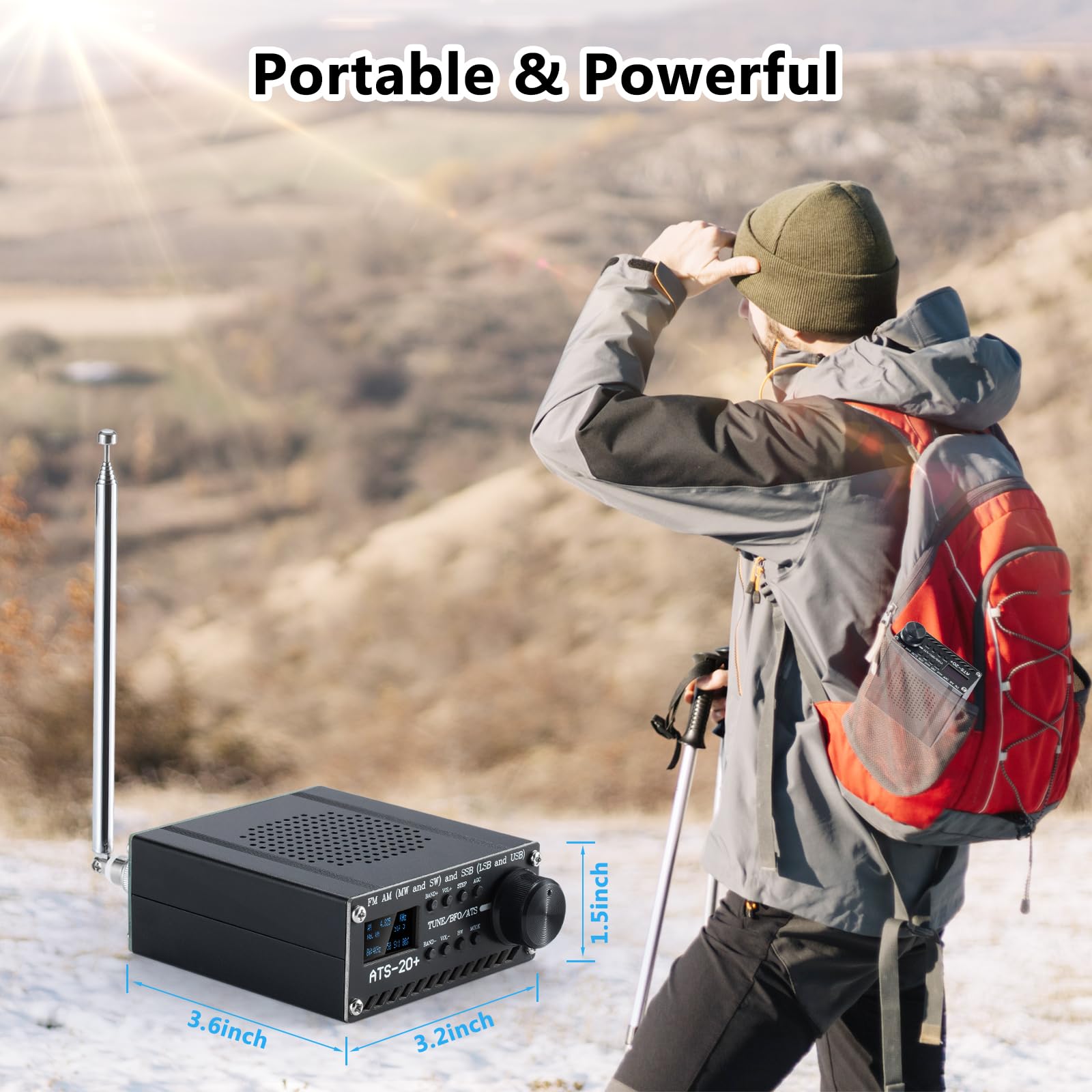 GOOZEEZOO Si4732 ATS-20+ Portable Shortwave Radio Receiver - FM AM MW SW LW SSB LSB USB Full Band with Big Speaker for Best Reception | Ideal for Travel, Emergency, Outdoor Adventures & Radio Enthusiasts