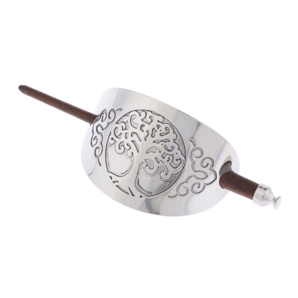 Viking Wooden Hair Sticks - Handcrafted Silver Hair Clips & Hairpins for Women | Perfect for Boho, Viking, and Medieval Hairstyles | Great for Weddings, Cosplay, and Everyday Wear