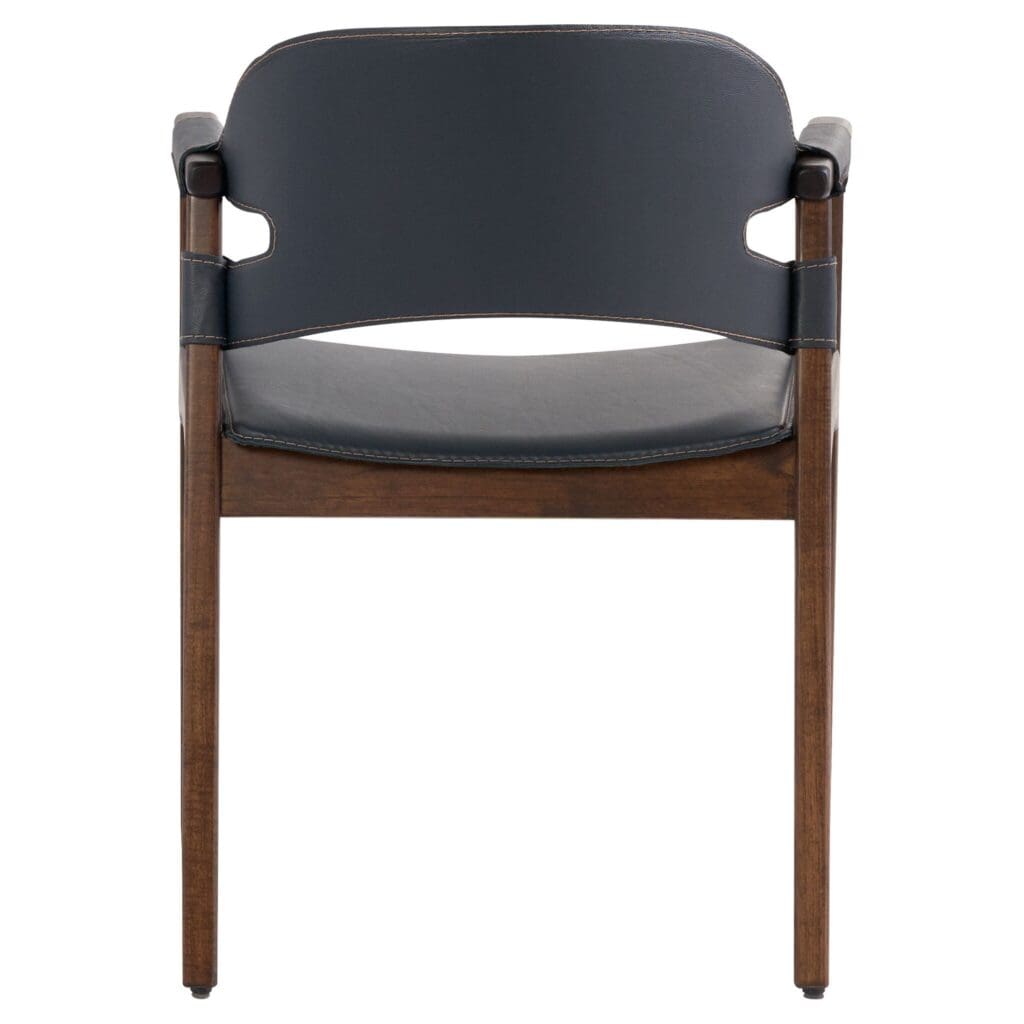 Cyan Design 11727 Boss Chair - Medium Brown & Navy Upholstered Office Chair for Executive Workspace & Home Office