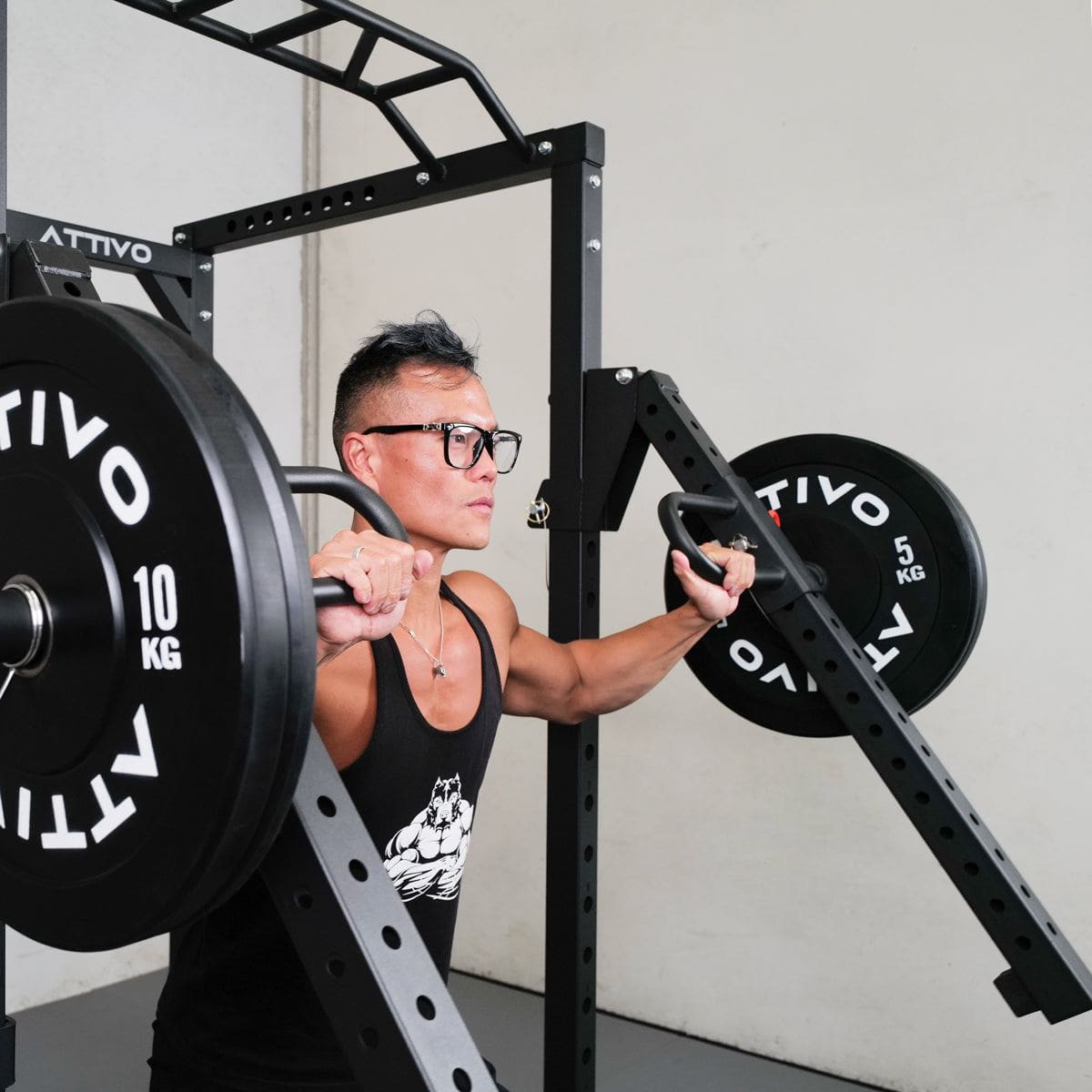 ATTIVO Jammer Arms for 50mm Power Cage - Heavy Duty Gym Equipment for CrossFit & Home Workouts - Perfect for Squat Rack & Strength Training