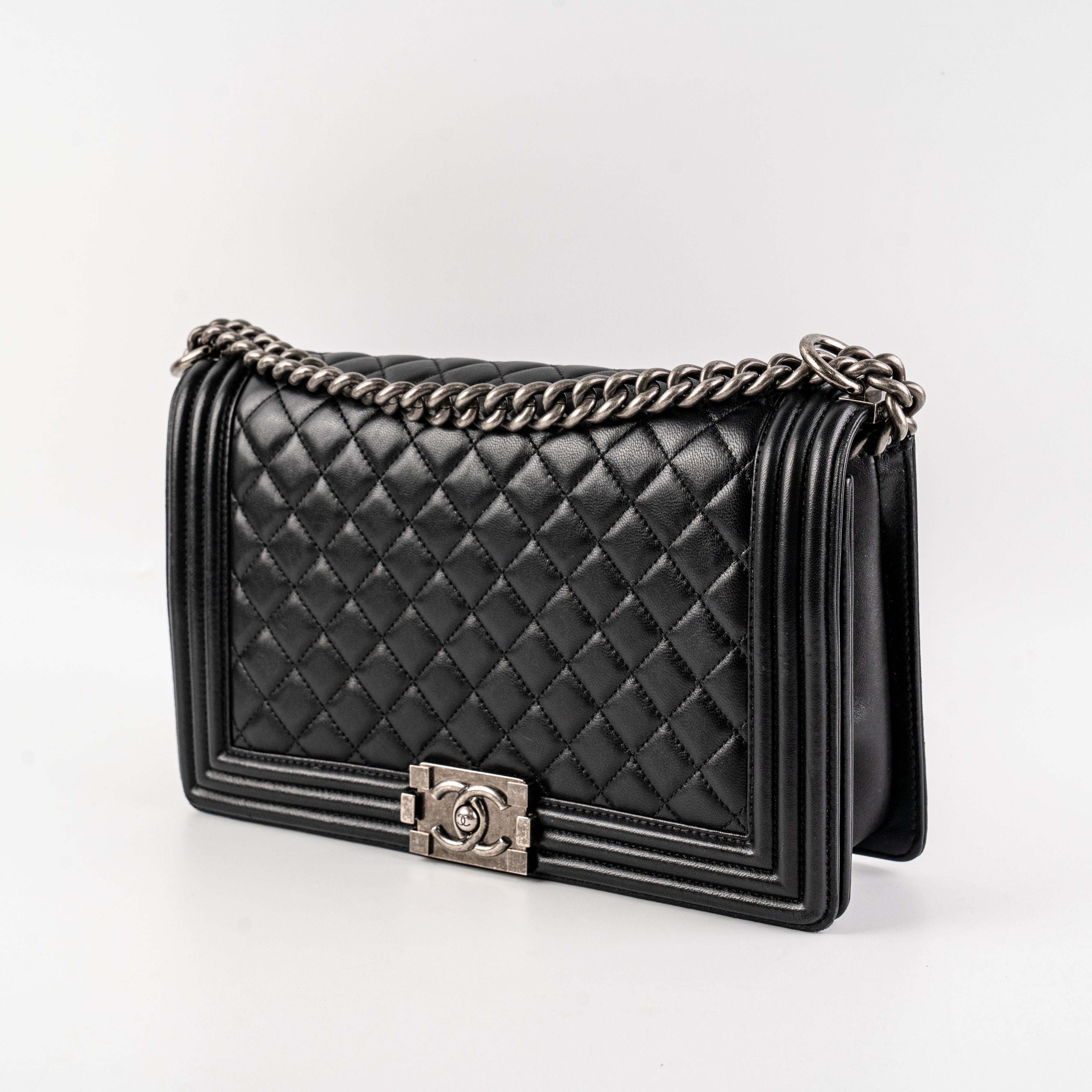 Chanel New Medium Boy Black Leather Handbag - Luxury Designer Crossbody Bag for Women, Perfect for Evening Events & Daily Use