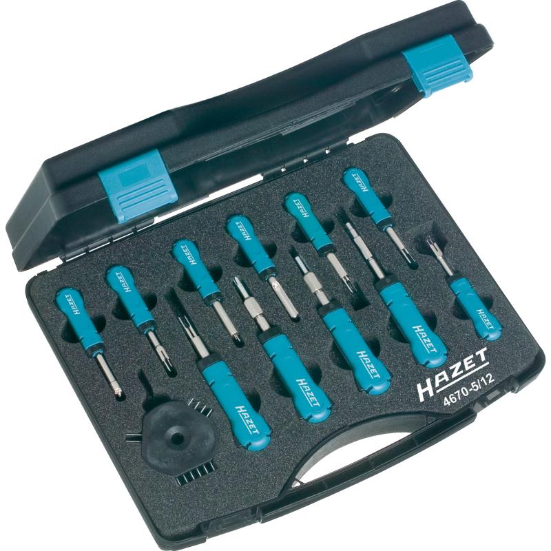 Hazet 4670 5/12 Cable Release Tool Assortment Set - 12 Piece Professional Automotive Repair Kit for Shutter Release & Mechanical Applications - Perfect for Mechanics & DIY Enthusiasts